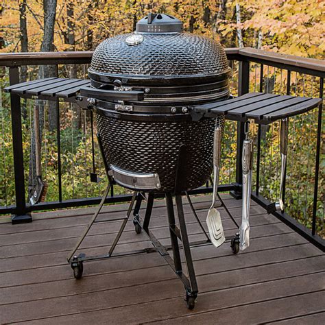 Ceramic grill store - Simply place the Kick Ash Can under the Lump Basket inside your Primo Oval Grill. We recommend removing the cast iron lump grate for easy access. The Kick Ash Can significantly reduces the added hassle of cleaning up the ash. It's as easy as shake the Lump Basket over the Can, set the Basket down, pick the Can from the grill, dump the ash from ...